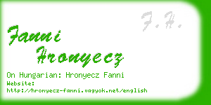 fanni hronyecz business card